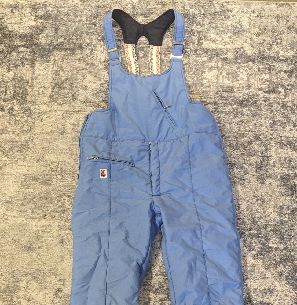 VTG KWay Ski Bibs, 1970s Snow Pants Women's Slim - Picture 2 of 15